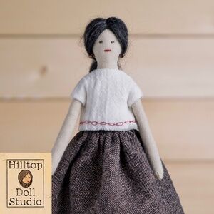 Mini Fabric Doll "Pepper" Handcrafted Textile Cloth Heirloom Primitive Doll